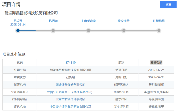 丰汇投资 海昌智能拟登北交所募资4.5亿 毛利率逐年下滑 第一大客户为关联方